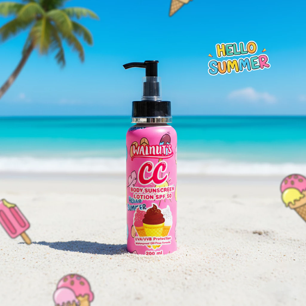 Sunsmilebeauty ซีซี วอลนัท SPF50 Lotion CC walnut's body sunscreen 200ml.